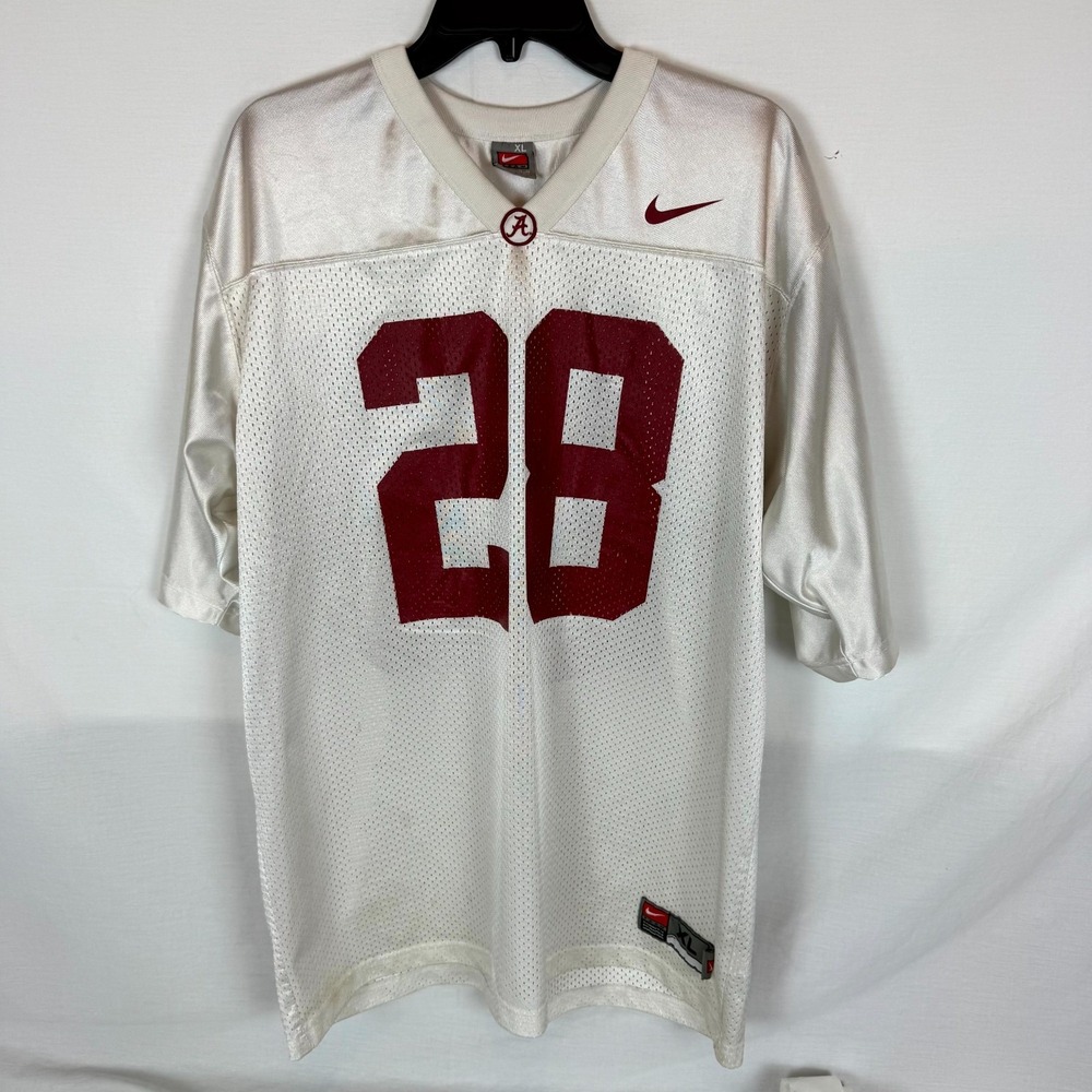 Alabama Crimson Tide NFL #28 Nike Jersey Men XL White Mesh Short Sleeve Football